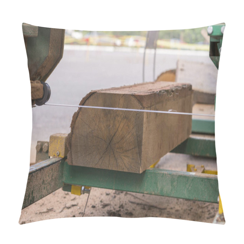 Personality  Sawmill. Process Of Machining Logs In Equipment Sawmill Machine Saw Saws The Tree Trunk On The Plank Boards. Wood Sawdust Work Sawing Timber Wood Wooden Woodworking Pillow Covers