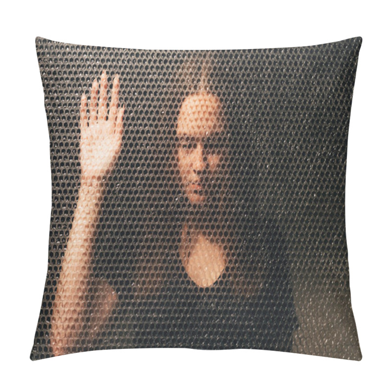 Personality  Desperate Woman Loneliness Self Isolation Textured Pillow Covers