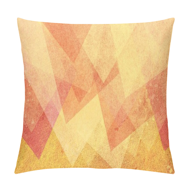 Personality  Abstract Background With Layers Of Textured Transparent Shapes In Red Orange And Yellow Design, Geometric Layout Pillow Covers