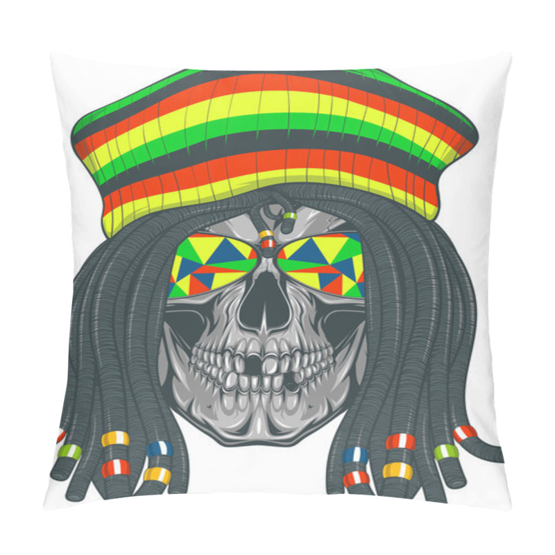 Personality  Skull Rastafarian Pillow Covers