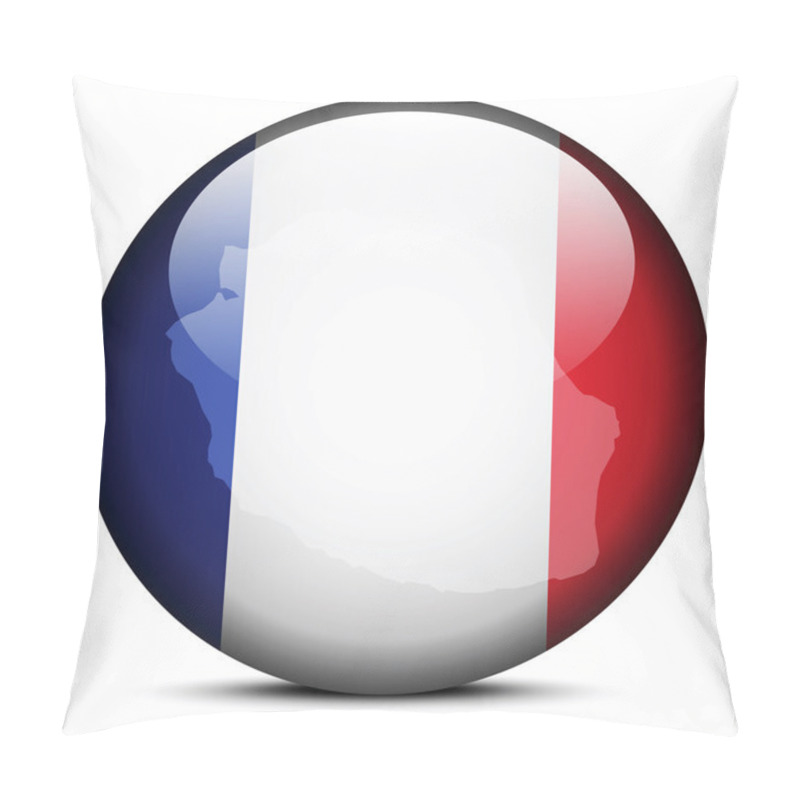 Personality  Map On Flag Button Of Reunion Island  Pillow Covers