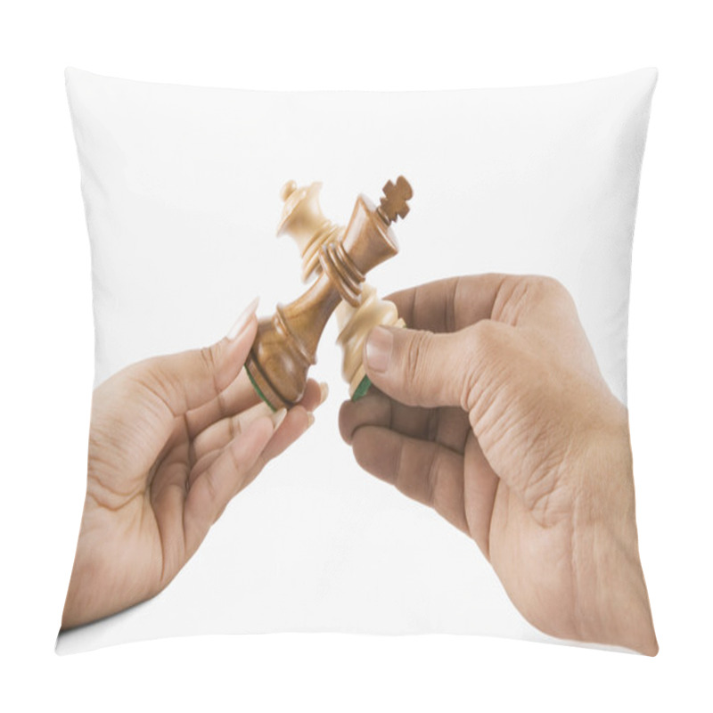 Personality  Hands Holding Chess King And Queen Pillow Covers