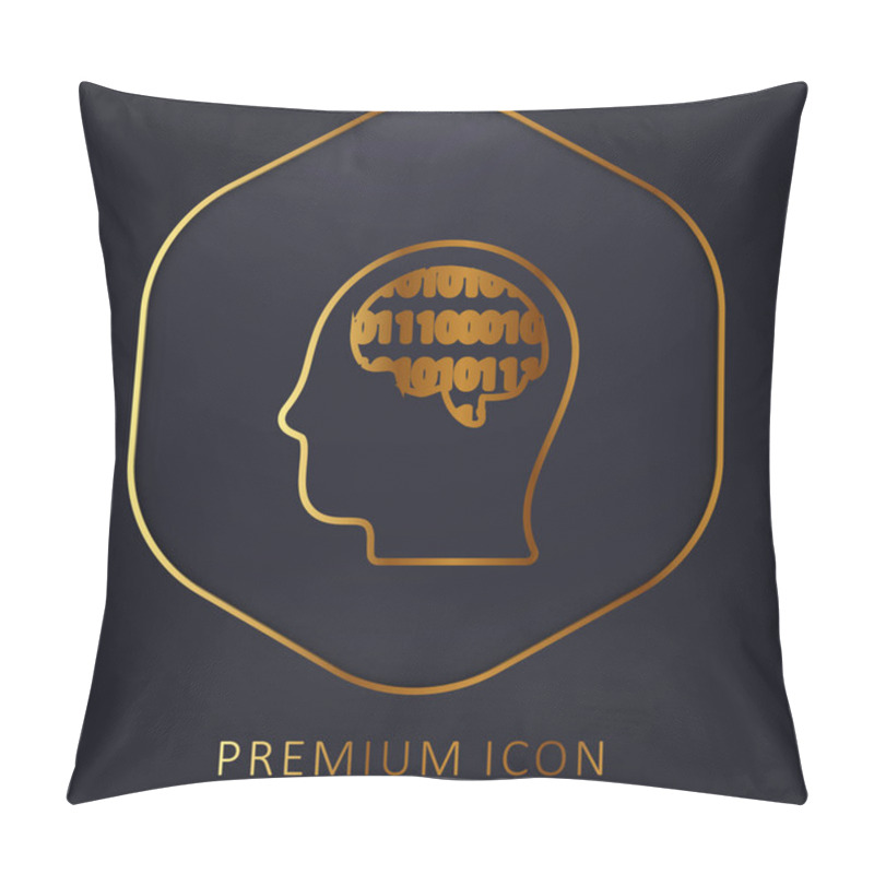 Personality  Binary Thinking Golden Line Premium Logo Or Icon Pillow Covers