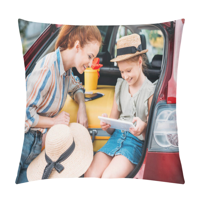 Personality  Mother And Daughter In Car Trunk Pillow Covers