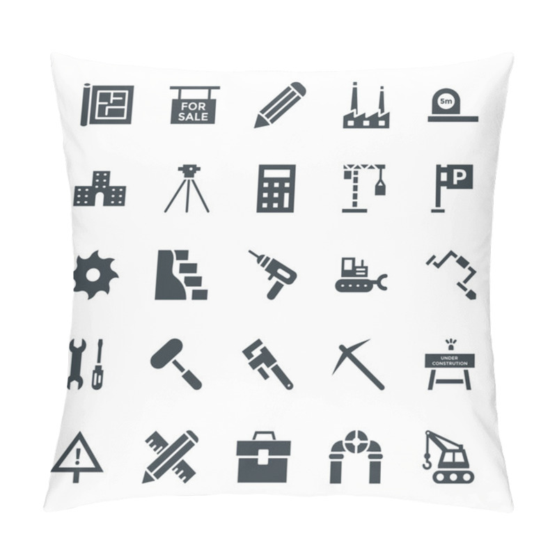 Personality  Construction Cool Vector Icons 4 Pillow Covers