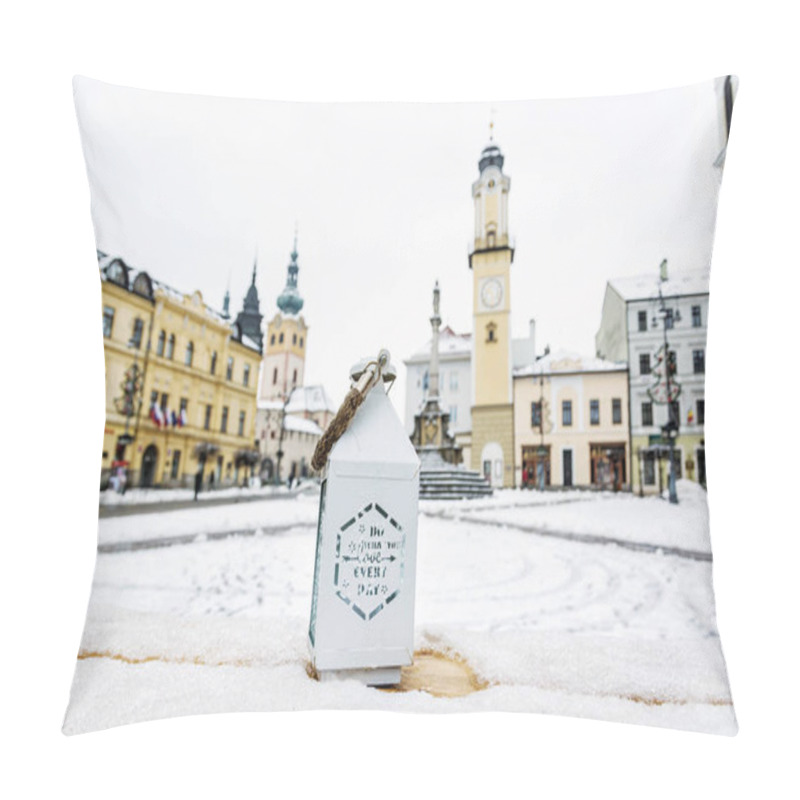 Personality  Lantern With Inscription, SNP Square In Banska Bystrica, Slovaki Pillow Covers