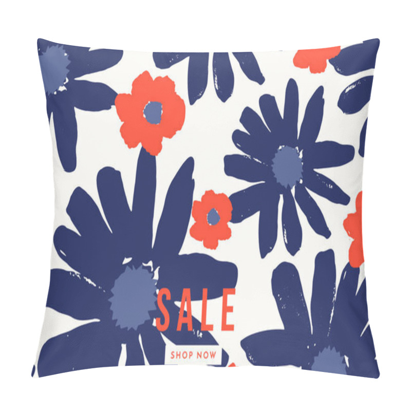 Personality  Hand Painted Bold Blossoms Sale Banner Design Pillow Covers