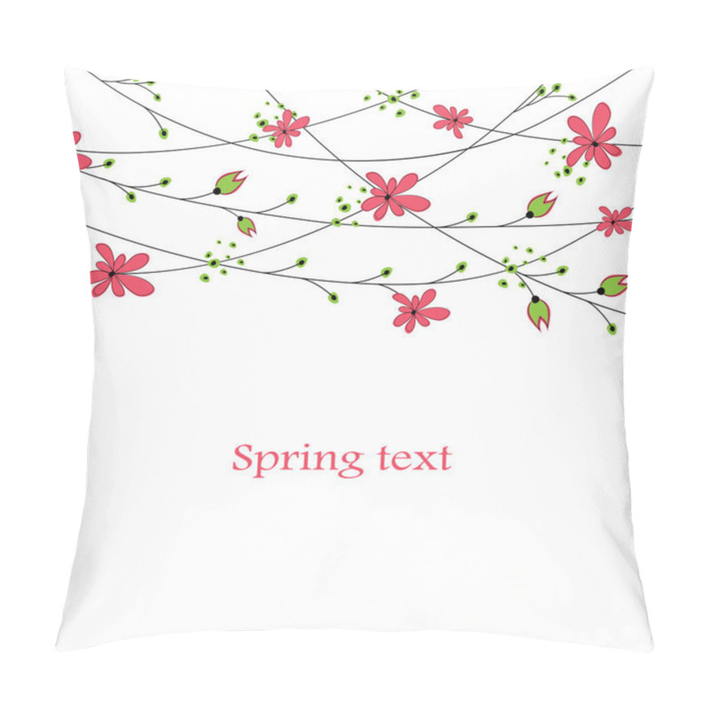 Personality  Abstract Background With Red Flowers. Pillow Covers