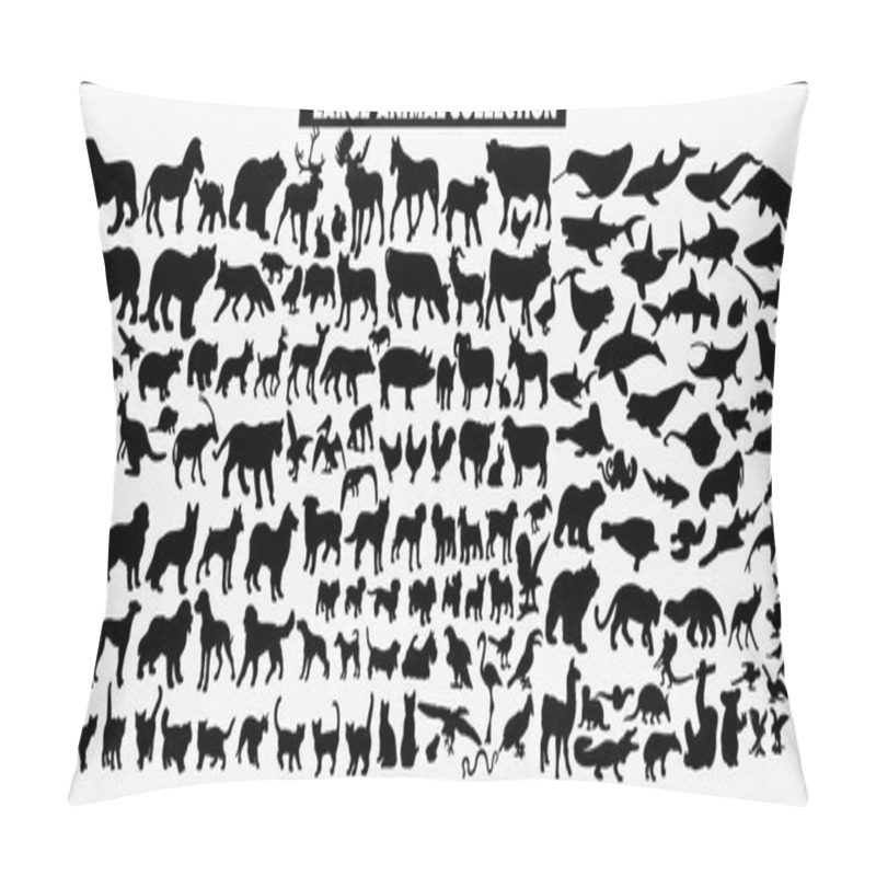 Personality  Animals Silhouette Collection On White Background Pillow Covers