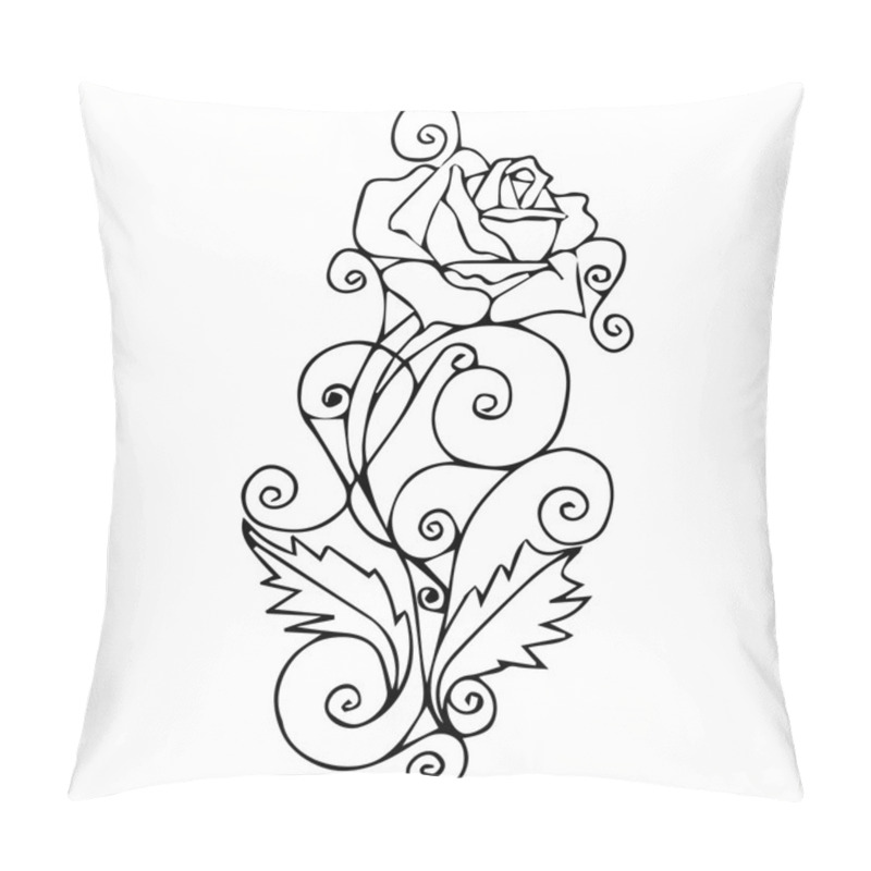 Personality  Abstract Rose In A Retro Style. Rose Floral Elements For Design. Hand Drawn Rose Symbol. Rose Vector Sketch Logo.Beautiful Rose. Rose Art. Rose Bouquet. Rose Nature. Rose Objects. Rose Poster. Rose Vintage.Rose Bud. Rose Vector. Rose Icon. Rose Logo Pillow Covers