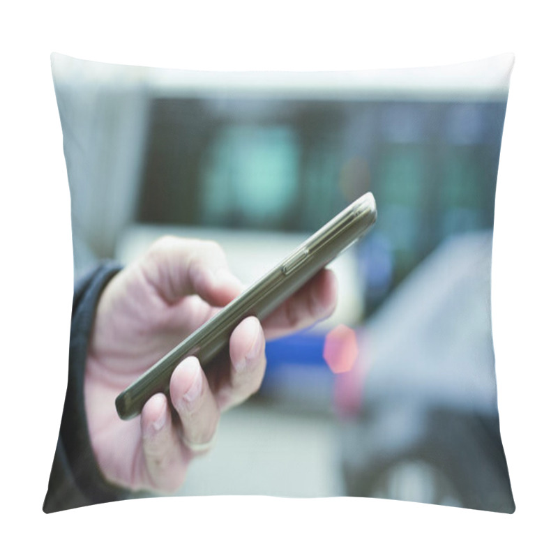 Personality  Man Using A Smartphone In The Street Pillow Covers