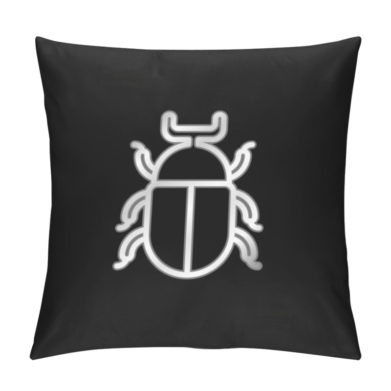 Personality  Beetle Silver Plated Metallic Icon Pillow Covers