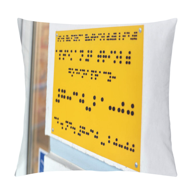 Personality  Close Up Of Braille Code. Yellow Abstract Backgrounds And Textures Pillow Covers