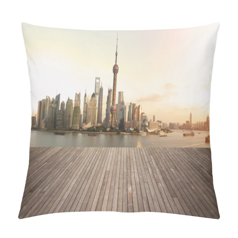 Personality  Shanghai Bund Landmark Skyline Urban Buildings Landscape Pillow Covers