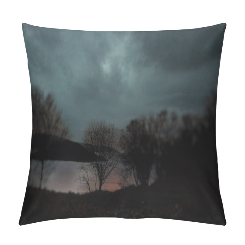 Personality  Lochside Tree Silhouettes, Loch Caolisport, Scotland. Pillow Covers