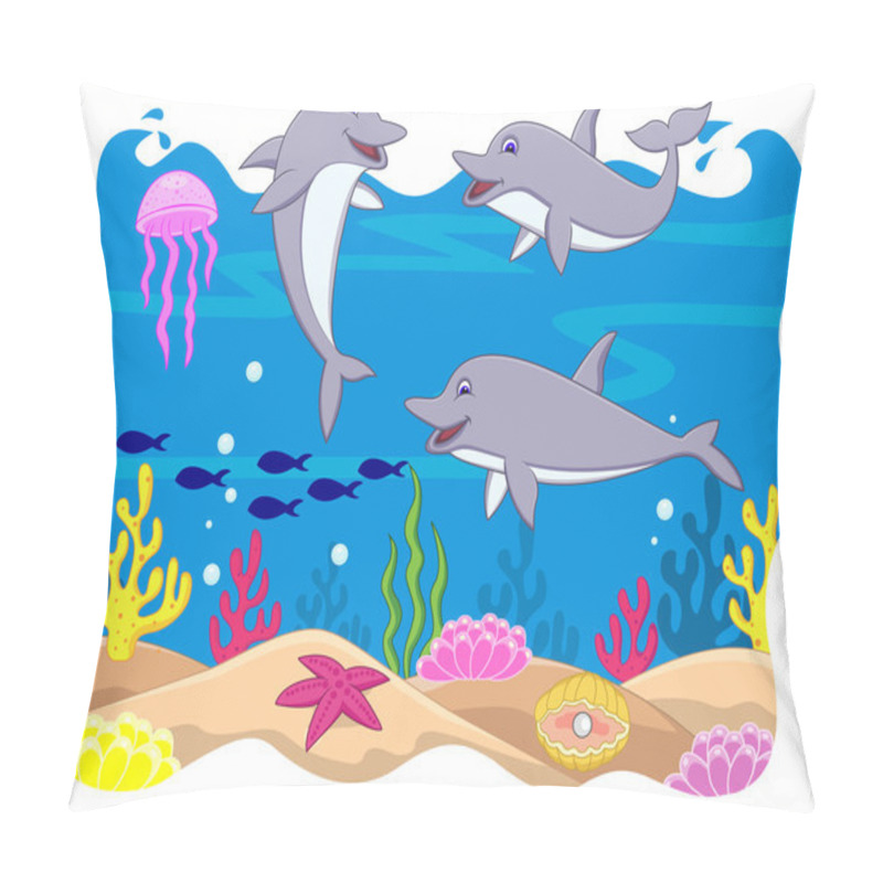 Personality  Funny Dolphin Cartoon Pillow Covers