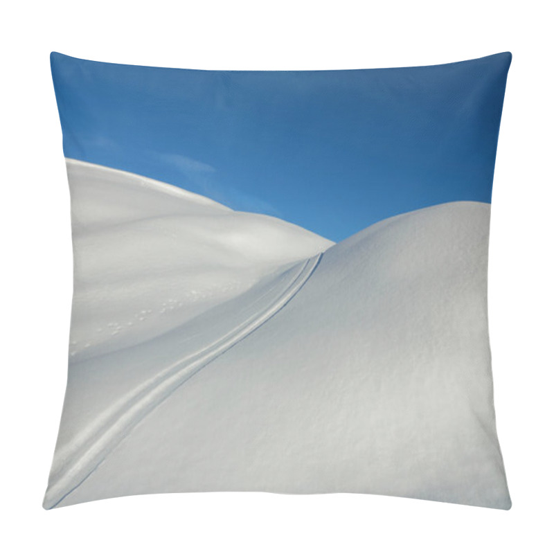 Personality  Ski Tracks Of A Backcountry Skier On The Fresh Snow                                Pillow Covers