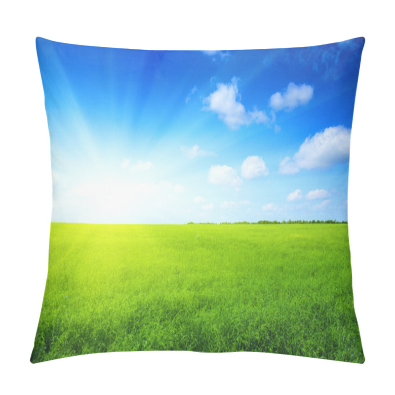 Personality  Summer Grass And Blue Sky Pillow Covers