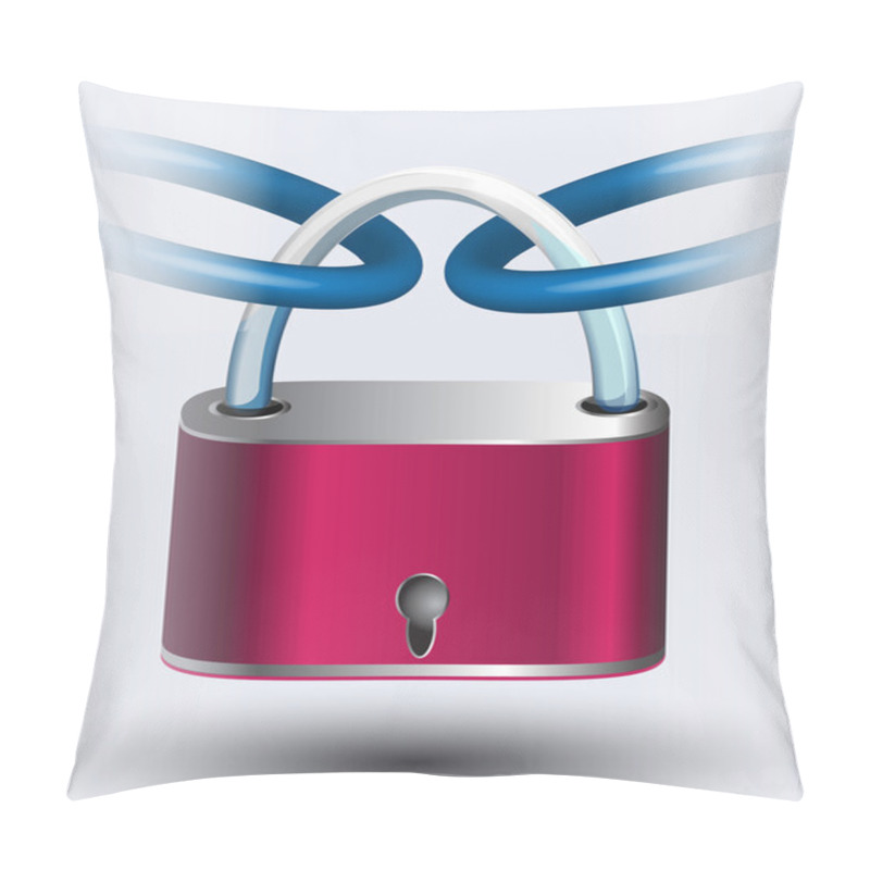 Personality  Pink Lock. Vector Illustration. Pillow Covers