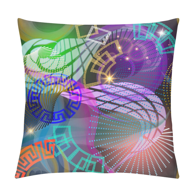 Personality  Geometric Glowing 3d Greek Vector Seamless Pattern. Modern Abstr Pillow Covers