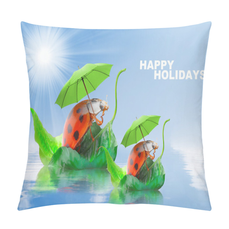 Personality  Two Funny Travelers Going To Holidays. Children's Postcard. Pillow Covers