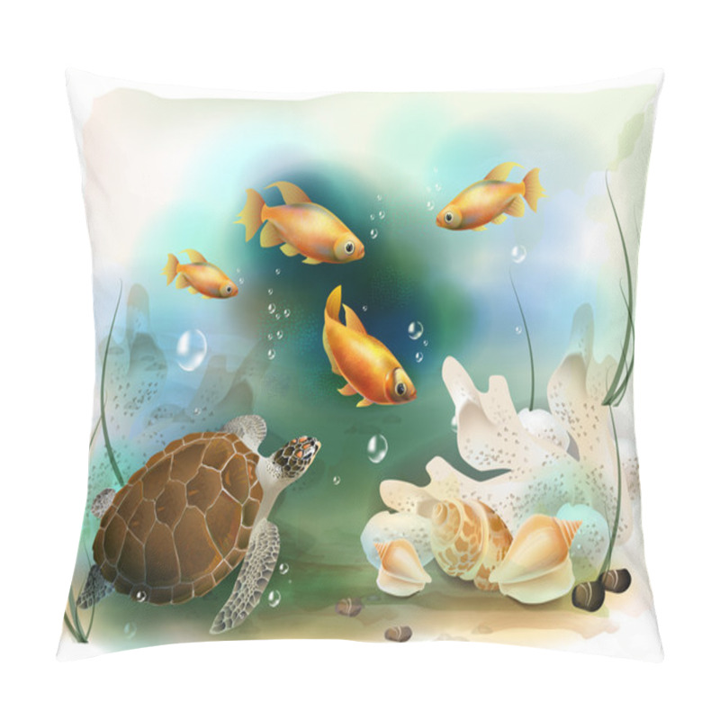 Personality  Illustration Of The Tropical Underwater World Pillow Covers