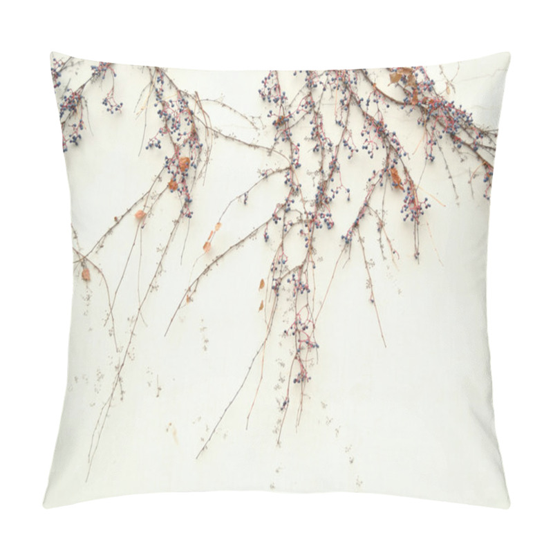 Personality  The Late Autumn. The Blank Wall With Wild Vine. Pillow Covers