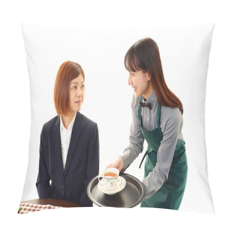 Personality  Waitress Serving Customer Pillow Covers