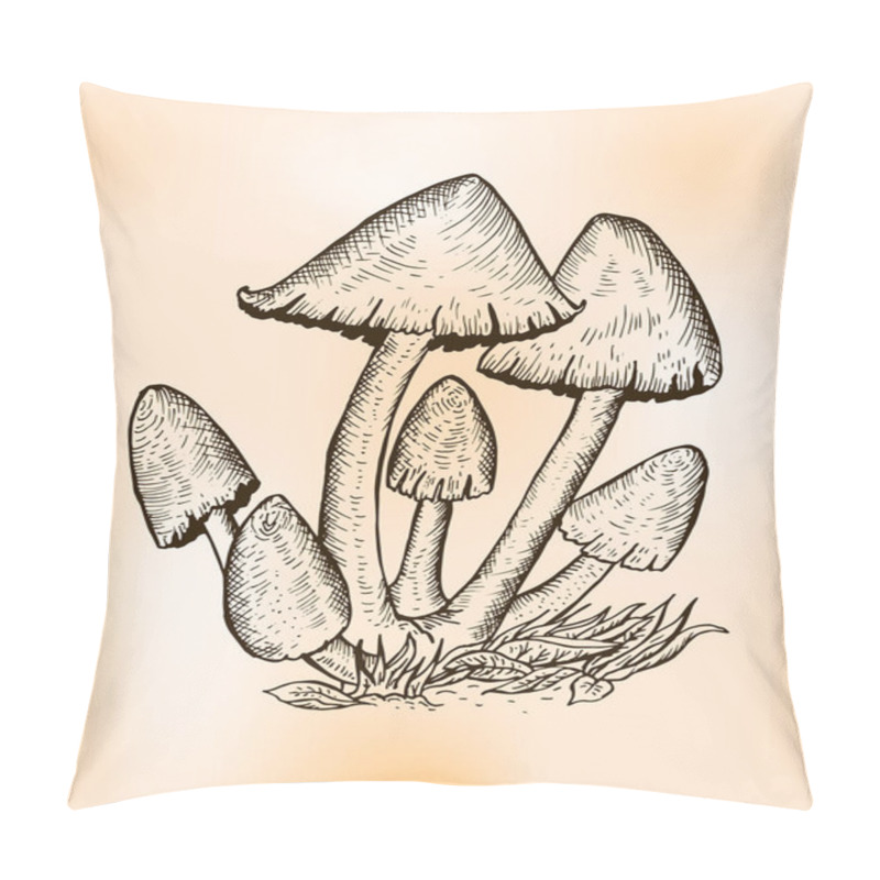 Personality  Coprinus Comatus, The Shaggy Ink Cap, Lawyer's Wig, Or Shaggy Mane. Mushroom Chlorophyllum Molybdites Pillow Covers