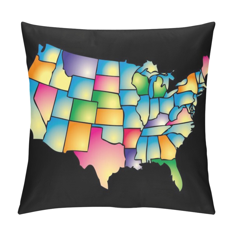 Personality  American Map Eps8 Vector Art Pillow Covers