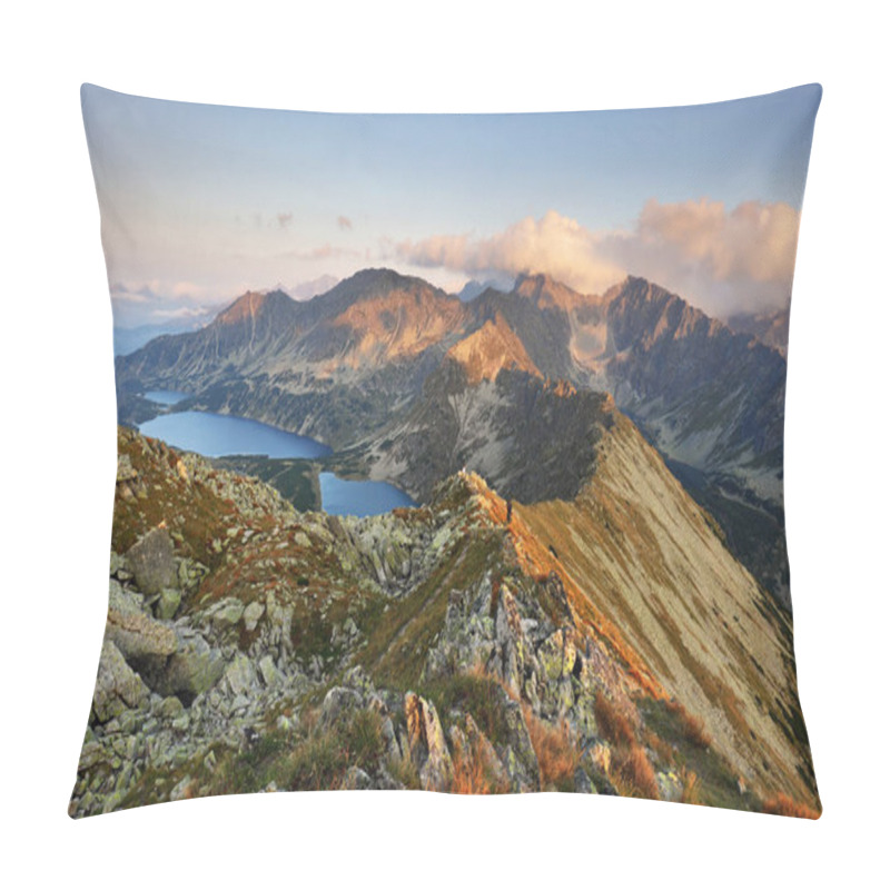 Personality  Mountain Sunset Panorama From Peak - Slovakia Tatras Pillow Covers