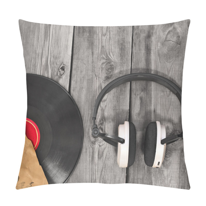 Personality  Vinyl  Record, Paper Cover And Headphones Pillow Covers