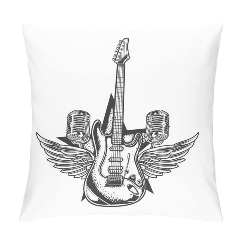 Personality  Illustration Of Guitar Pillow Covers