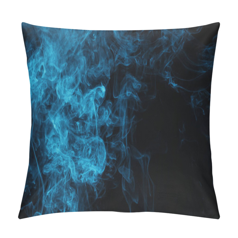 Personality  Blue Steam On Black Background With Copy Space Pillow Covers