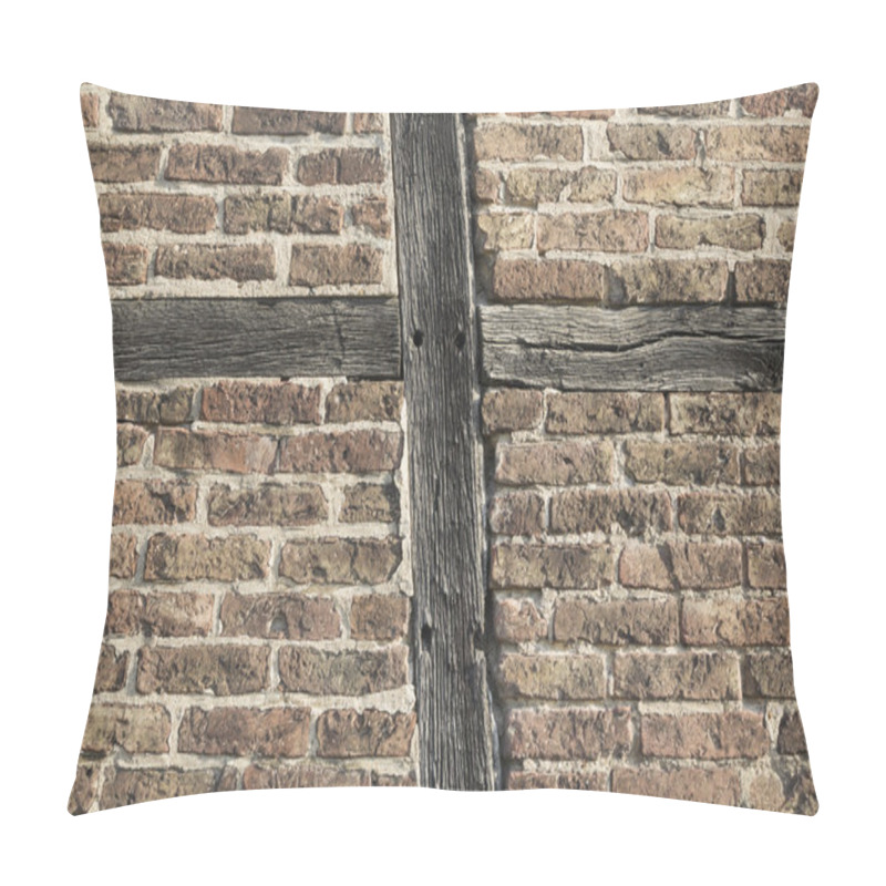 Personality  Wall With Bricks And Wooden Beam Pillow Covers