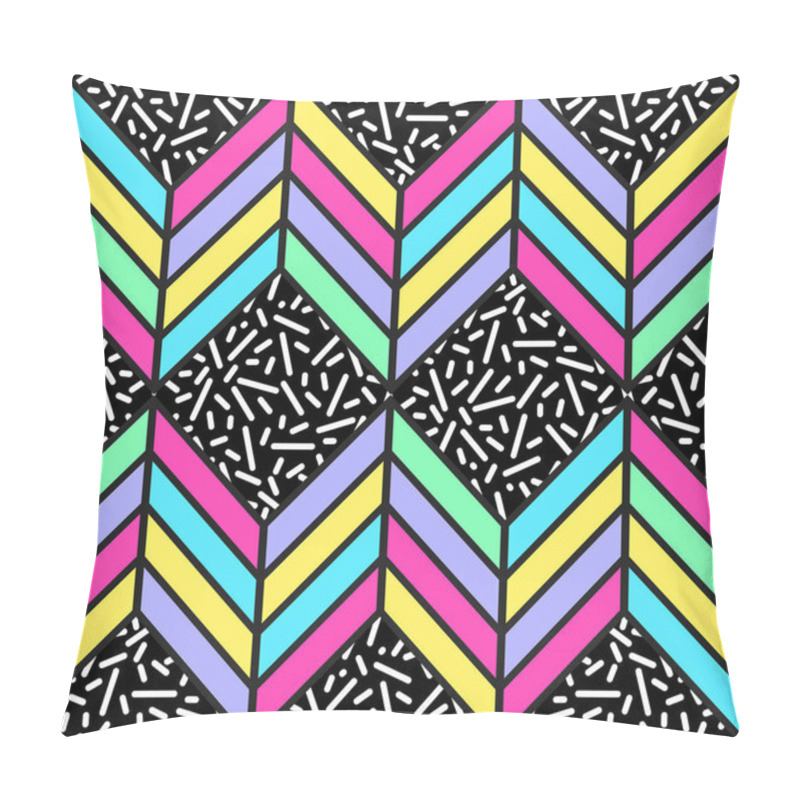 Personality  Seamless Geometric Pattern In 80s Style Pillow Covers