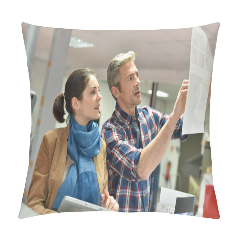 Personality  Client In Printshop Controlling Work Pillow Covers