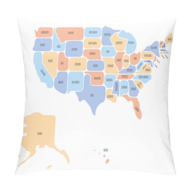 Personality  Generalized Smooth Map Of USA Pillow Covers