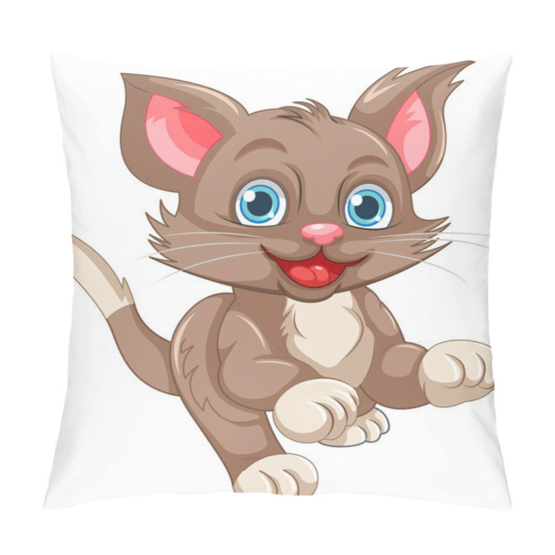 Personality  Cute Brown Cat Cartoon Character Illustration Pillow Covers