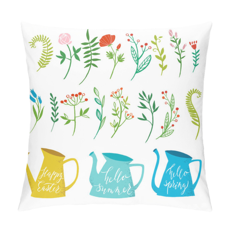 Personality  Calligraphy With Flowers And Leaves Pillow Covers