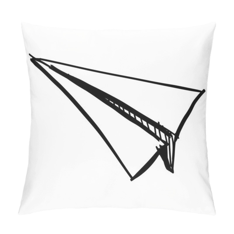 Personality  Paper Plane Icon Isolated On White. Pillow Covers