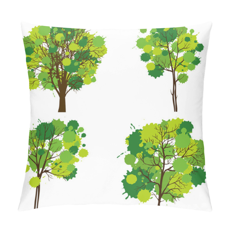 Personality  Set Of Abstract Trees Pillow Covers