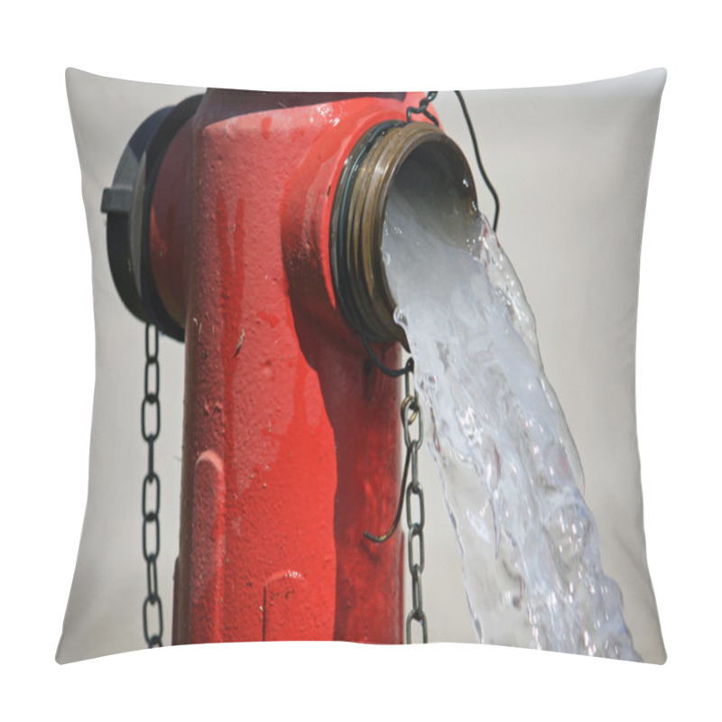 Personality  Powerful Water Flow Coming Out With Impetus From A Street Hydran Pillow Covers