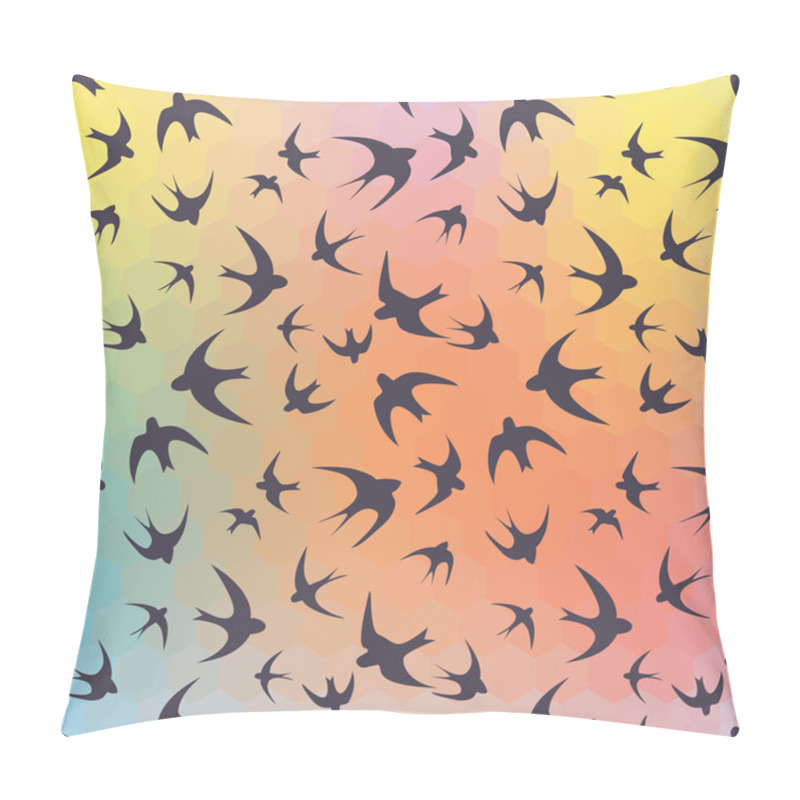 Personality  Swallow And Rainbow Hexagons Pillow Covers