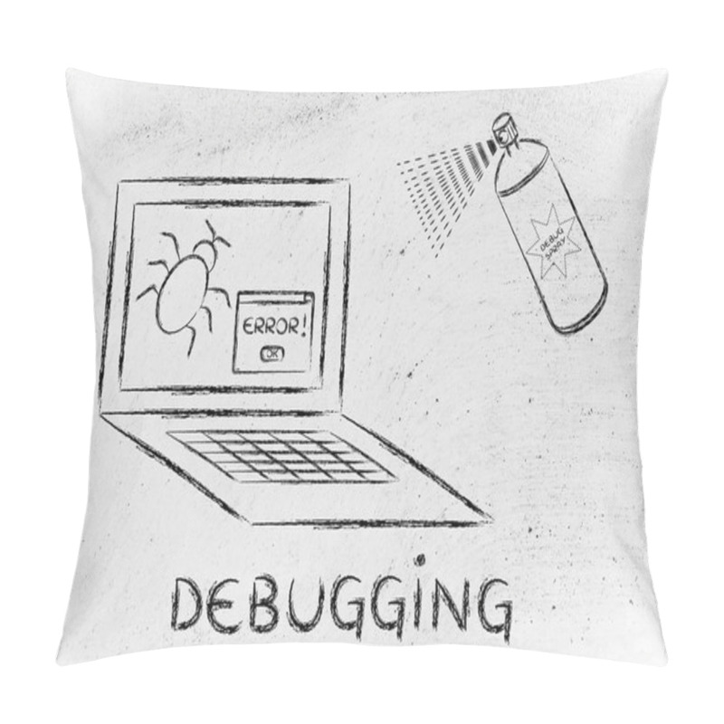 Personality  Funny Spray Against Computer Bugs Pillow Covers