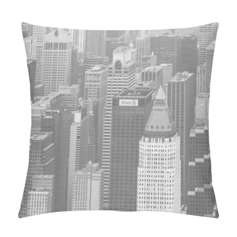 Personality  Aerial View Of Manhattan From Helicopter, Capturing NYC Iconic Skyline. Pillow Covers