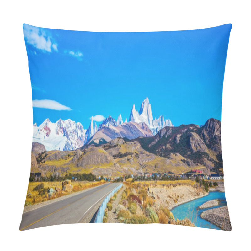 Personality  Road Leading To Majestic Mount Fitz Roy Pillow Covers