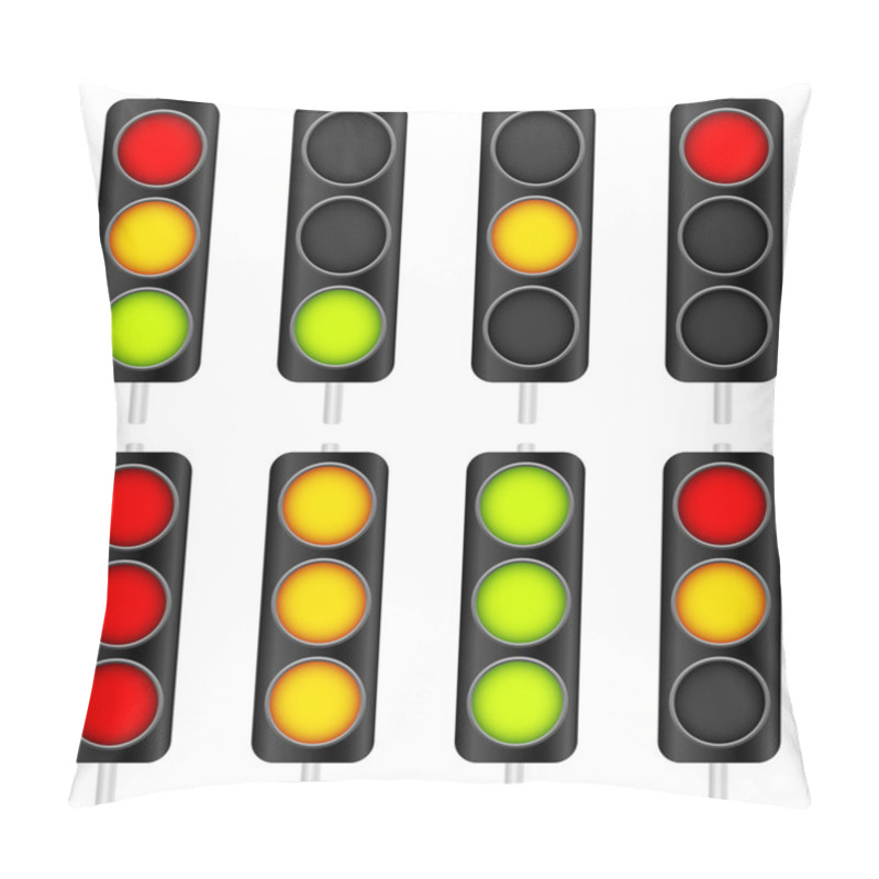 Personality  Traffic Lamp Set. Pillow Covers