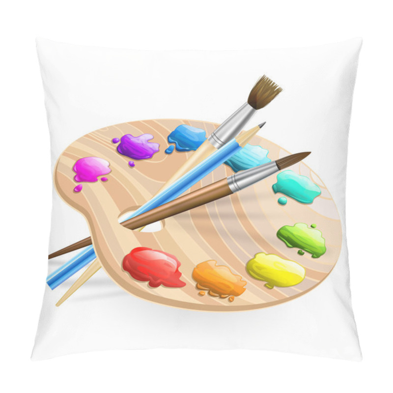 Personality  Art Palette Wirh Brushes,pencil And Paints Pillow Covers