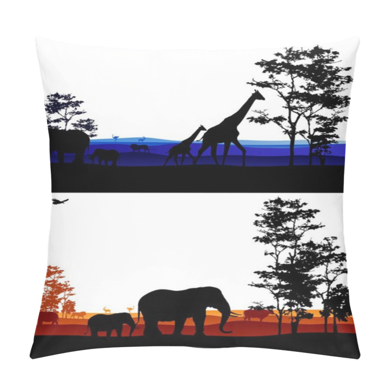 Personality  Silhouette Of Safari Animal Wildlife Pillow Covers